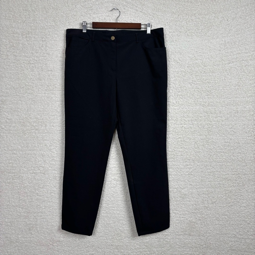 Escada Pants Womens 44/US 14 Black Business Casual Straight Leg Minimalist Prep
